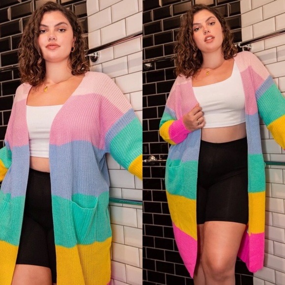 Womens color block Cardigan - Picture 2 of 8